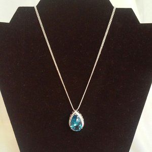 Aqua Colored Pendant Necklace
